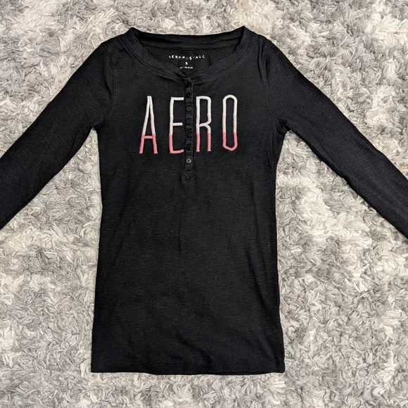 Aeropostale Black Long Sleeve Tee - Picture 3 of 6